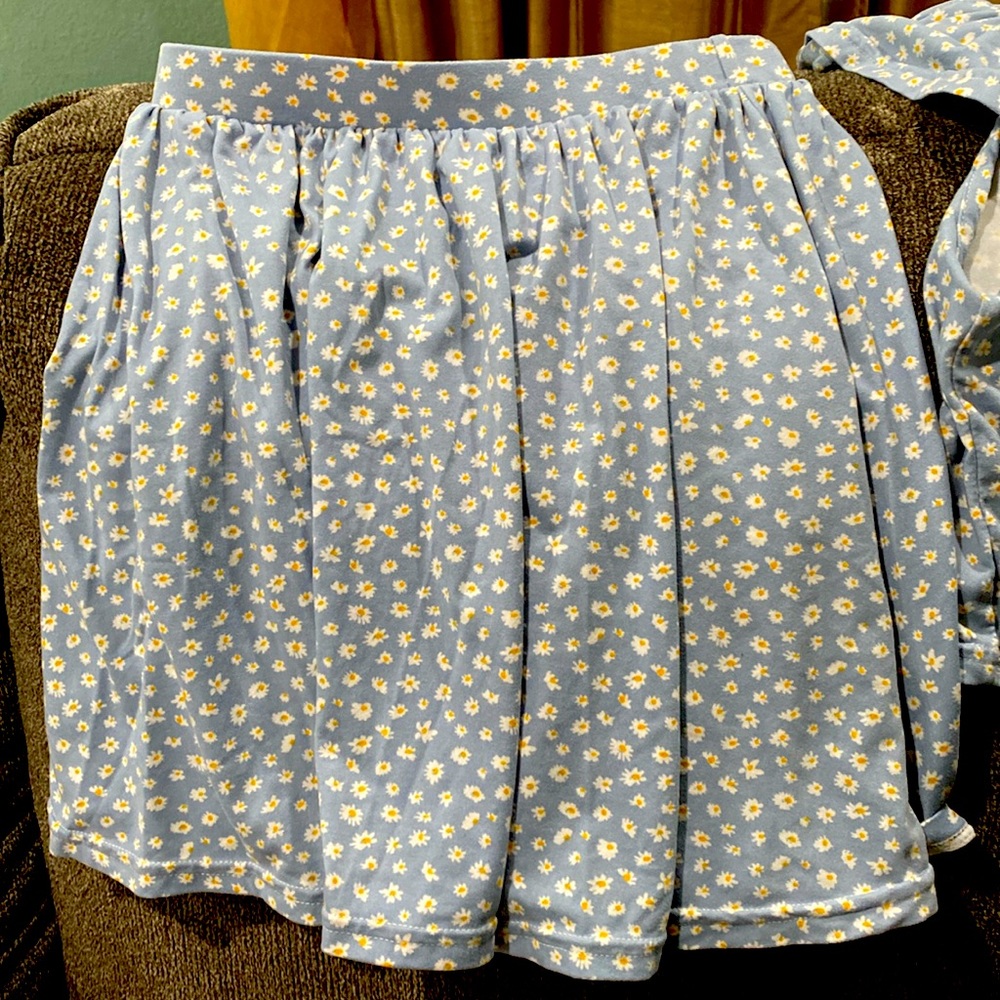 Top and skirt blue